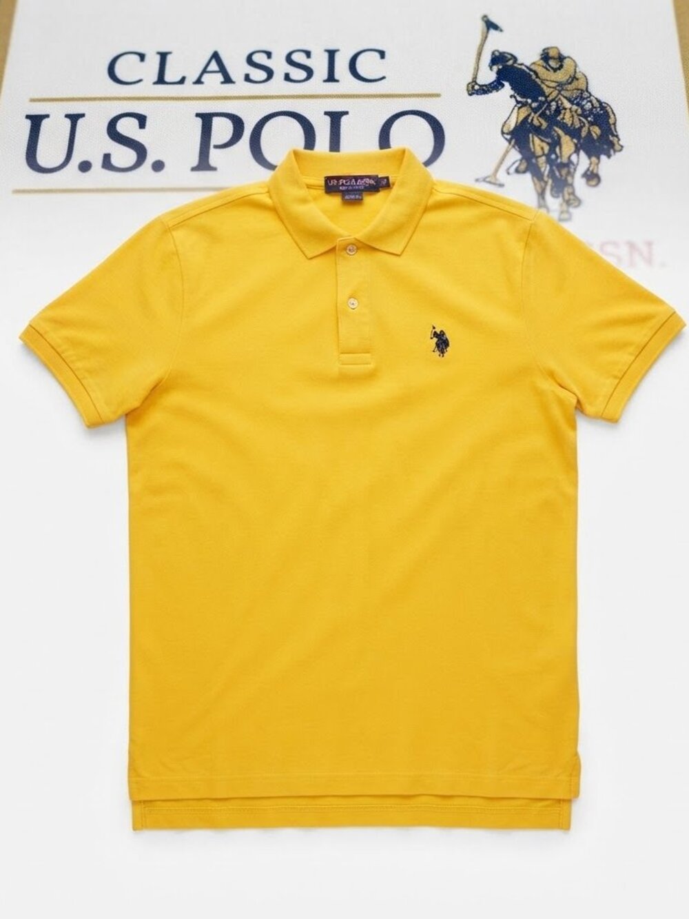 Men’s U.S. Polo Association Yellow Collared Shirt